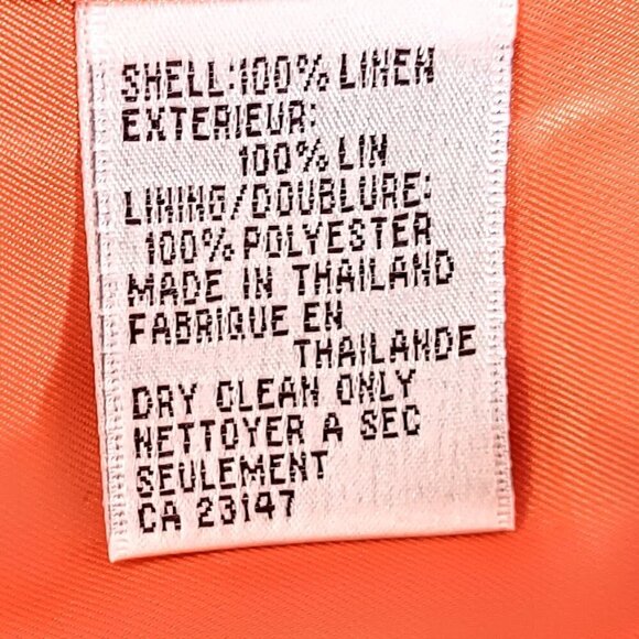 Talbots Petites Orange Irish Linen Jacket - Size 12 - Picture 5 of 5